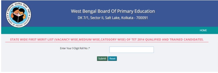 WB Primary TET Result 2017 Merit List