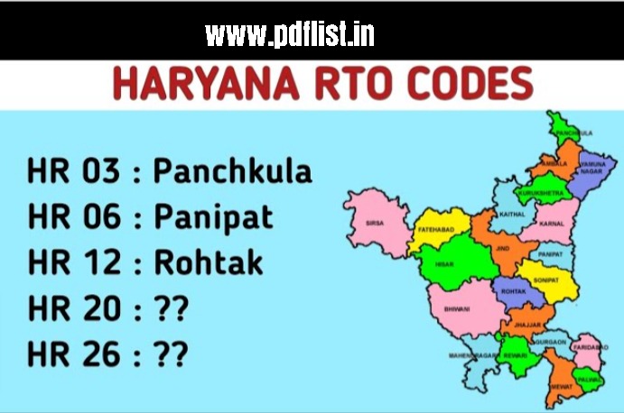 Haryana RTO Registration Code List