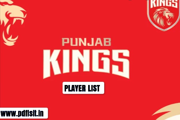 Punjab Kings (PBKS) IPL Team Players Name List In PDF Download