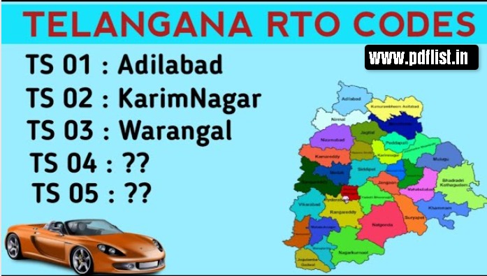 Telangana Registration RTO Codes List 